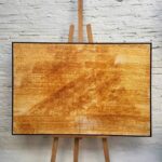 Mars, wall art, canvas dyed with rust by Iwona Luka